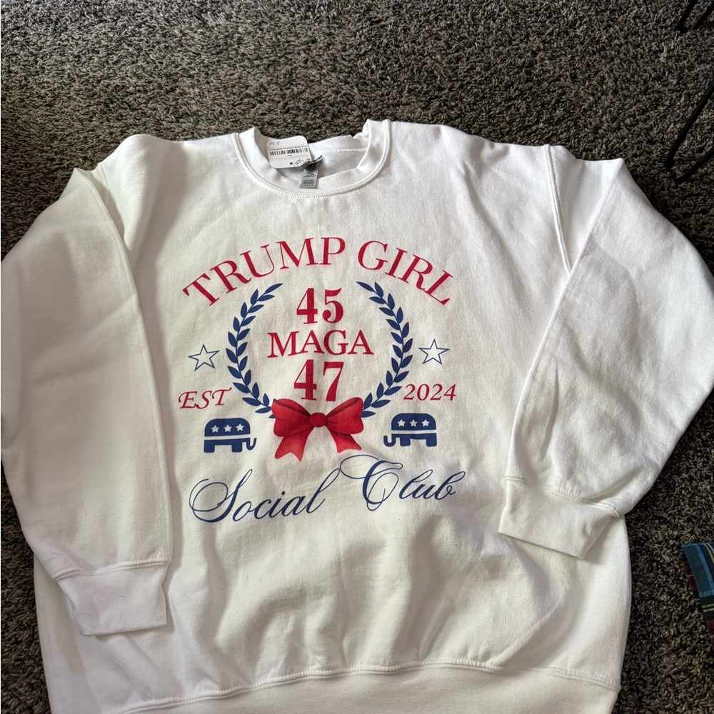 White Trump Girl Social Club Sweatshirt